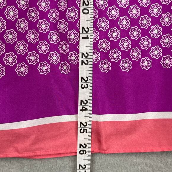 Banana Republic Silk Twist Front Blouse Moroccan Print Sleeveless Lined Size 8 - Picture 5 of 8